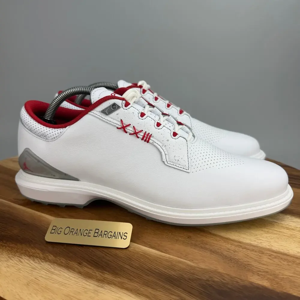 Nike Air Jordan ADG 5 White Fire Red Golf Shoes (FQ6642-101) Men's Size 10 New